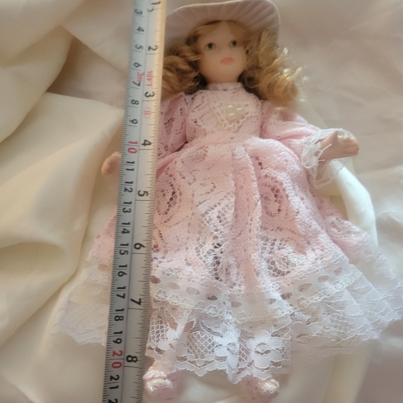Pretty In Pink & Lace Porcelain Doll - Picture 3 of 9